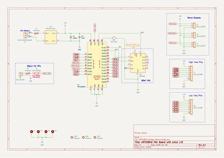Schematic preview of nRF52840 Gimbal Controller